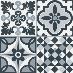 Carrelage style ancien ciment HERITAGE BLACK 33x33 cm - 1.32m²